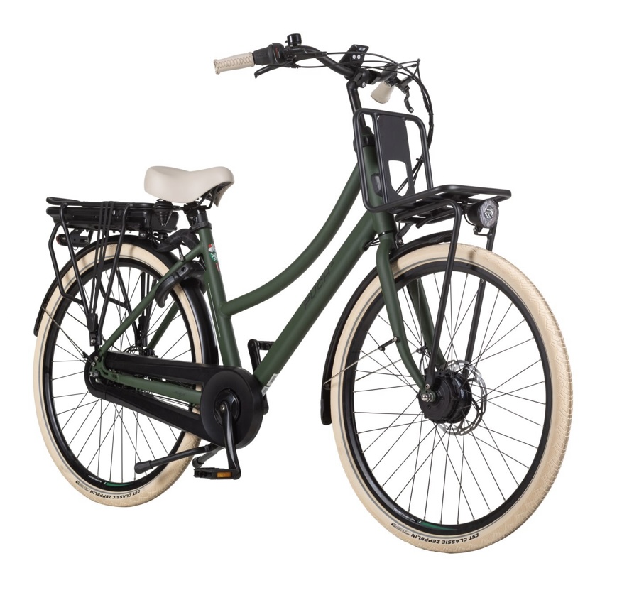 Puch E-Rock N7 Elektrische Fiets Transportfiets Cargobike Mat Groen